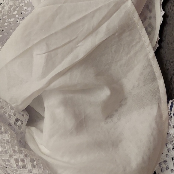 DRAPER JAMES Gingham Lattice Bell Sleeve Pullover Top in Magnolia White - Picture 14 of 14